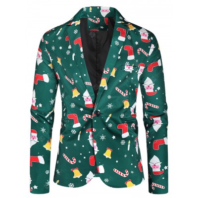 1107-X38 Blazer Men Casual Suit Jacket Design 3D Fun Christmas Stamp Suit