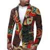  Autumn And Winter Men's A Buckle Suit National Wind Printed West Suits Casual Loose Suit Male