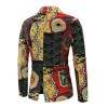  Autumn And Winter Men's A Buckle Suit National Wind Printed West Suits Casual Loose Suit Male