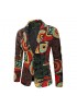  Autumn And Winter Men's A Buckle Suit National Wind Printed West Suits Casual Loose Suit Male