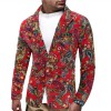  Autumn And Winter Men's One Buckle Suit National Style Cashew Print Western Service Casual Suit Male