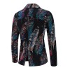  Autumn And Winter Men's Single Buckle Suits Feathers Print Suit Casual Wear Male