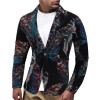  Autumn And Winter Men's Single Buckle Suits Feathers Print Suit Casual Wear Male