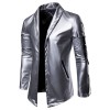  Autumn Men's Elastic PU Pull Zipper Locomotive Leather Skin Weef Men Leather Clothes