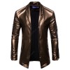  Autumn Men's Elastic PU Pull Zipper Locomotive Leather Skin Weef Men Leather Clothes