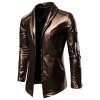  Autumn Men's Elastic PU Pull Zipper Locomotive Leather Skin Weef Men Leather Clothes