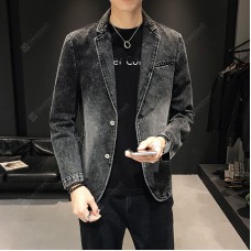 European Code Autumn Men's Casual Denim Suit Men's Slim BF Jacket Small Suit Korean Cowgirl