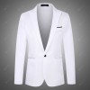 Fashion Slim Leisure Suit Men's Buckle Solid Color Business Jacket