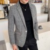 Men's  Autumn Men's Plaid Small Suits Korean Version Of The Slim Monopic Coat Suit