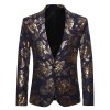 Men's European Code Running Hot Gold Flower Suit Men's Nightclub Dazzle Cool Dress Coat