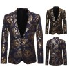 Men's European Code Running Hot Gold Flower Suit Men's Nightclub Dazzle Cool Dress Coat