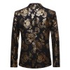 Men's European Code Running Hot Gold Flower Suit Men's Nightclub Dazzle Cool Dress Coat