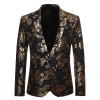 Men's European Code Running Hot Gold Flower Suit Men's Nightclub Dazzle Cool Dress Coat