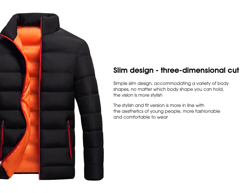 Men's Warm Cotton Coat Slim design - three-dimensional cut