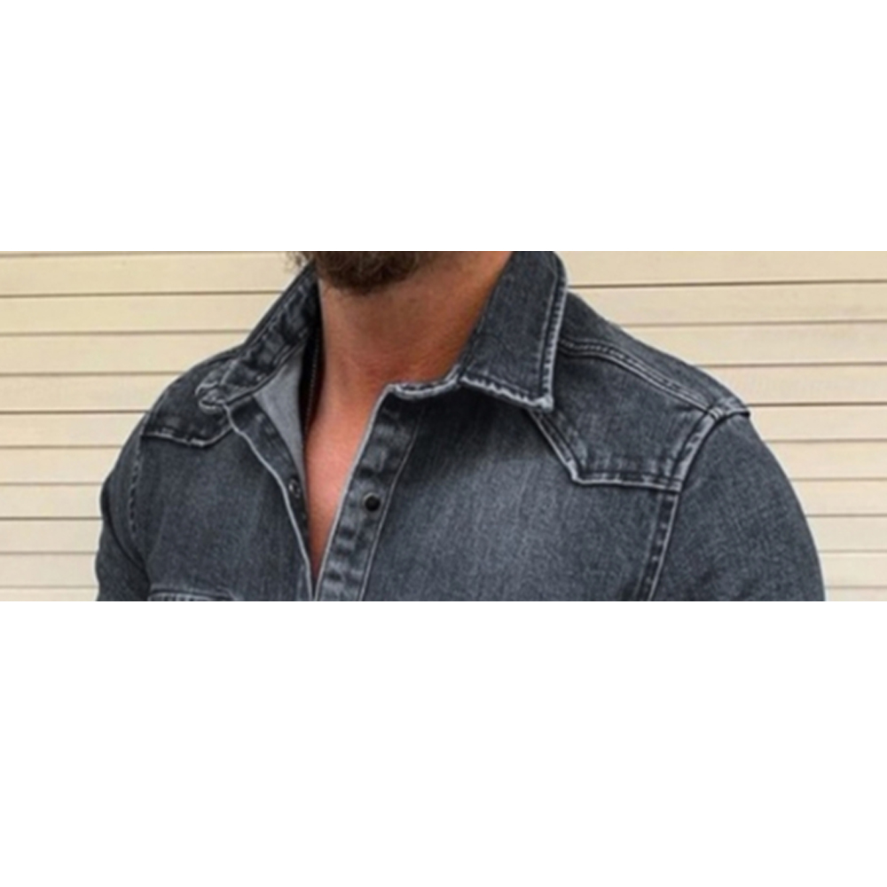 New Jacket Casual Fashion Denim Fabric Men'S Jacket - Light Blue M