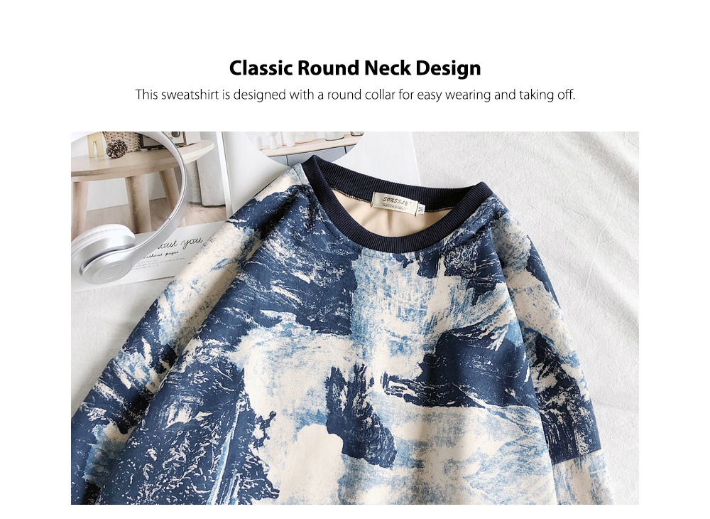 Spring And Autumn Pack China Painting Sweater Neck