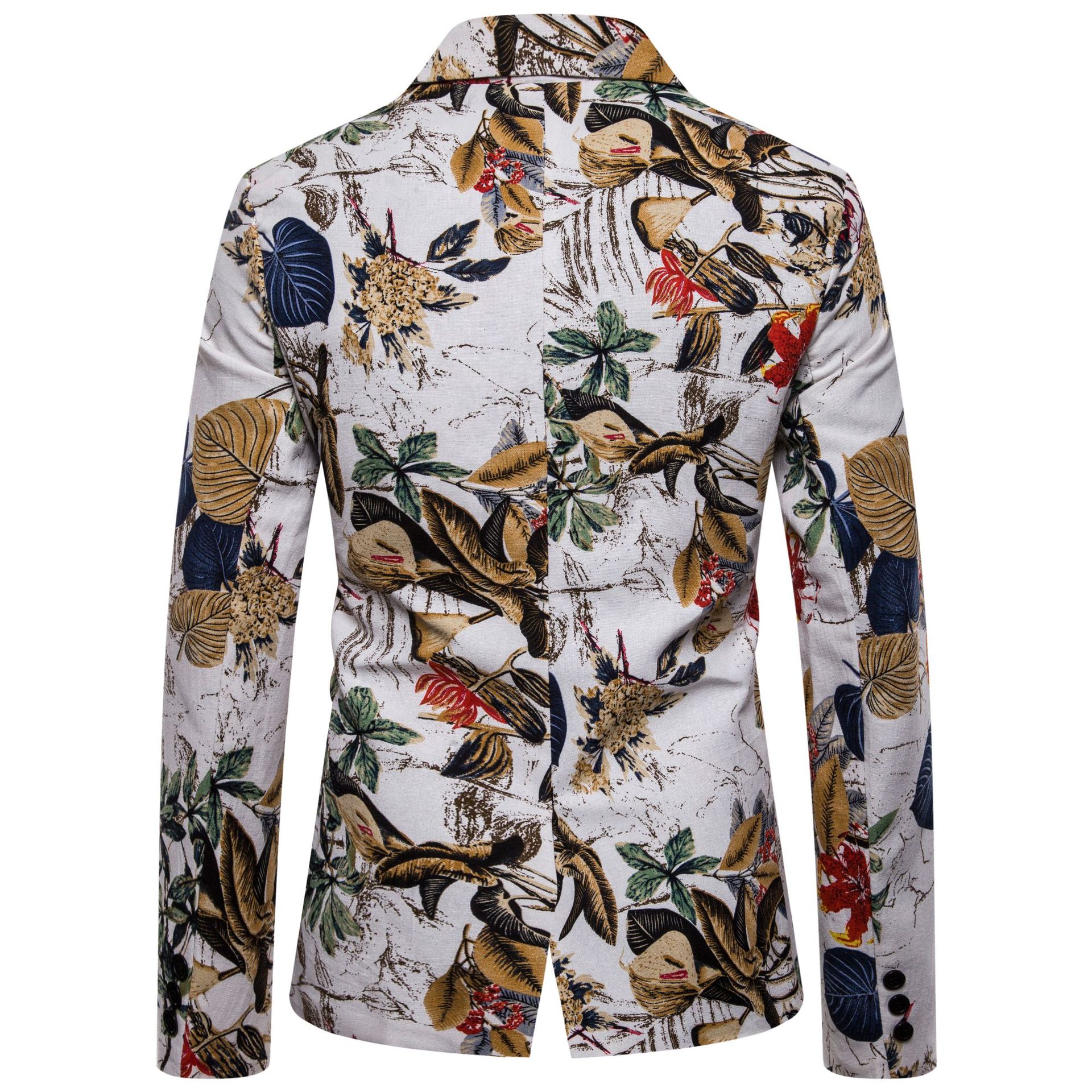 Foreign Trade Cocaine Ethnic Wind Splash Clothing Personality Men's Single-breasted Suit Jacket Male - As shown in color L